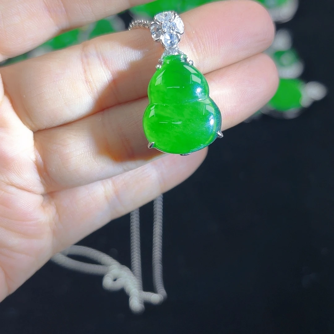 翡翠银S925镶嵌吊坠(不含链)