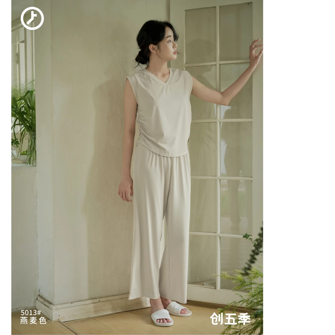 少女风休闲风千金风时尚套装休闲宽松夏季家居服舒适背心5013