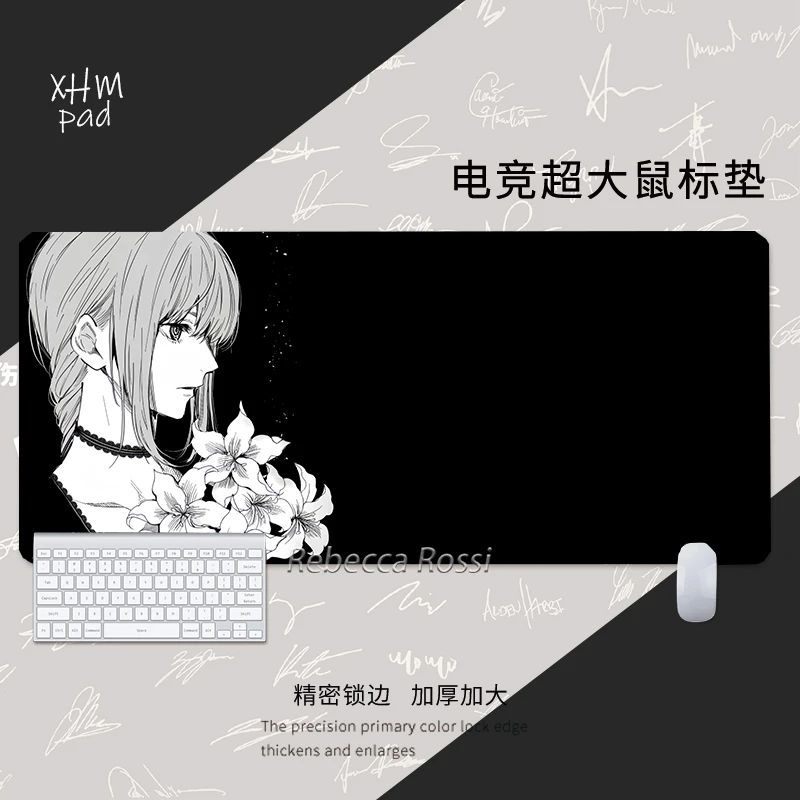 动漫电锯人鼠标垫超大号玛奇玛电竞游戏防滑键盘垫学生办公书桌垫