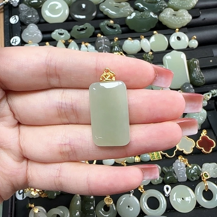 和田玉银S925镶嵌颈饰