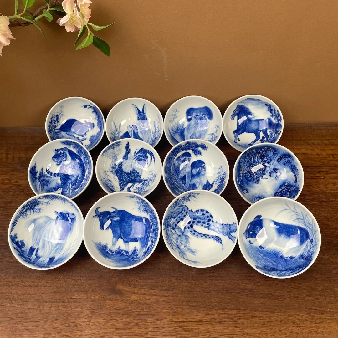 【十二生肖】彧兮竹柴窑普洱杯 手工手绘景德镇茶具 容量90毫升