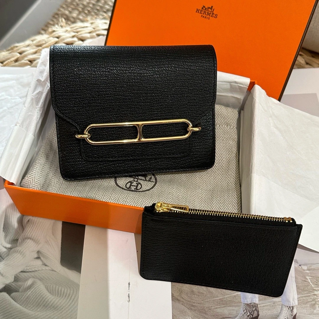 99新 Hermes/爱马仕 99新-roulis slim 猪鼻子 mini腰包 黑色金扣