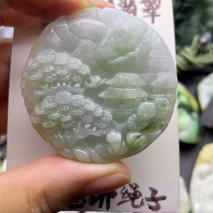 颈饰未镶嵌翡翠天然翡翠