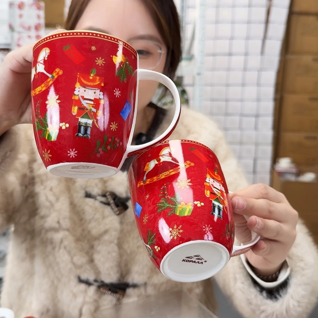 骨瓷马克杯370ml2个外贸骨瓷