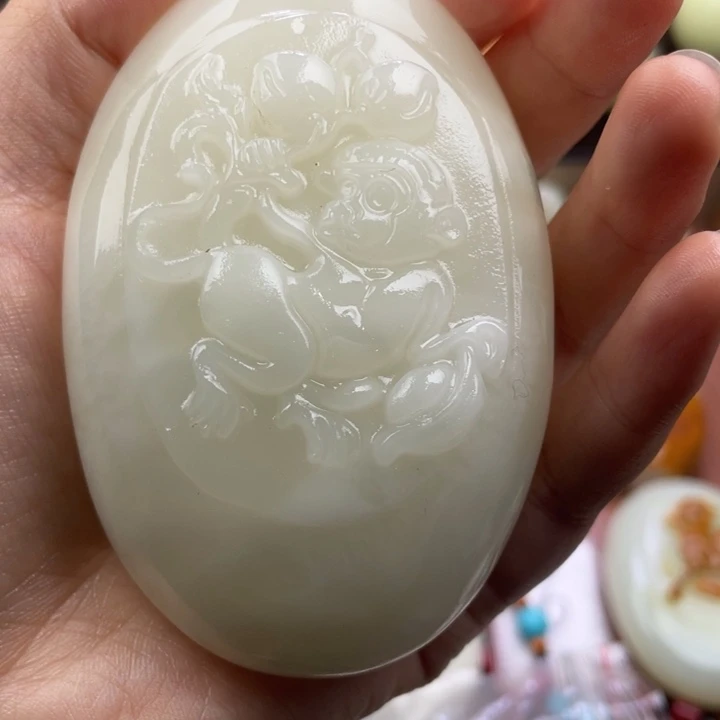 石材天然古青石手把件