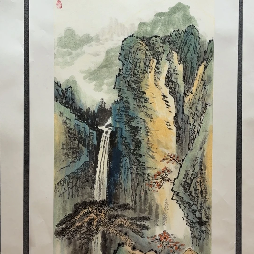 国画四尺作品山水哈哈