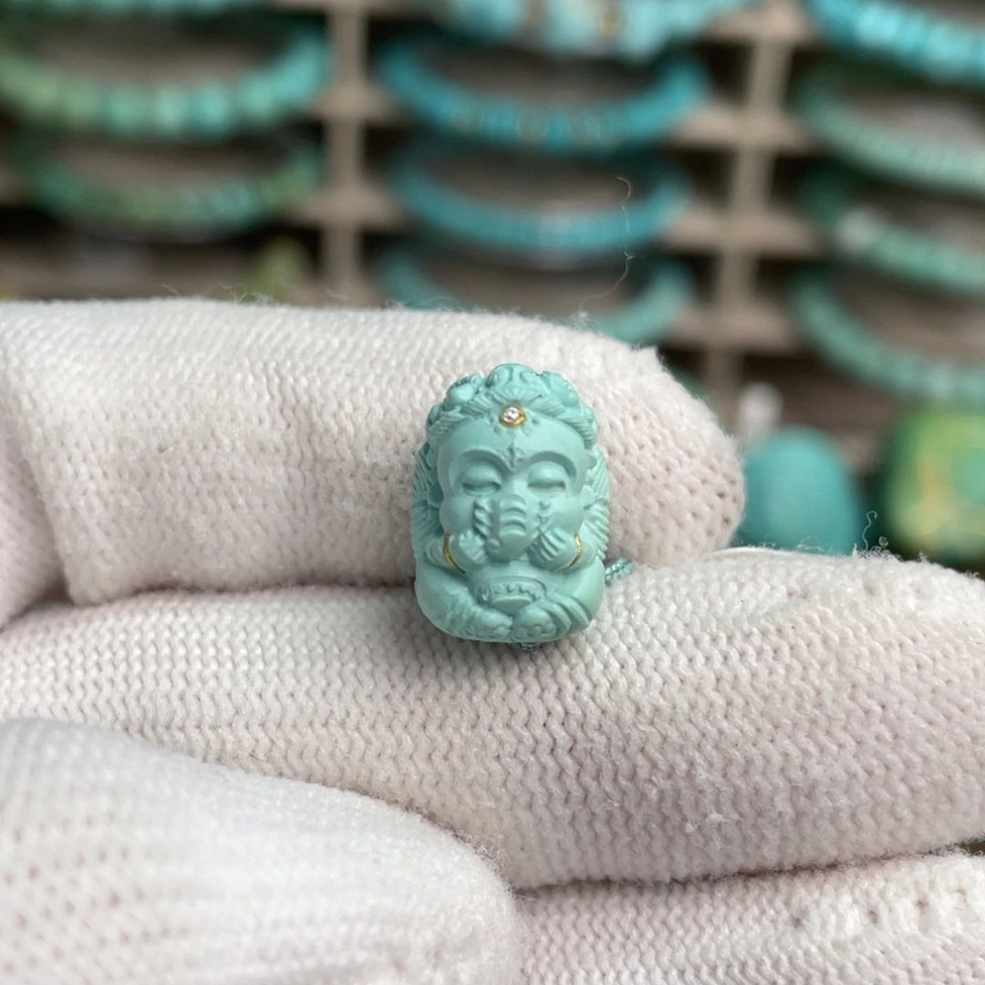 绿松石未镶嵌天使象15