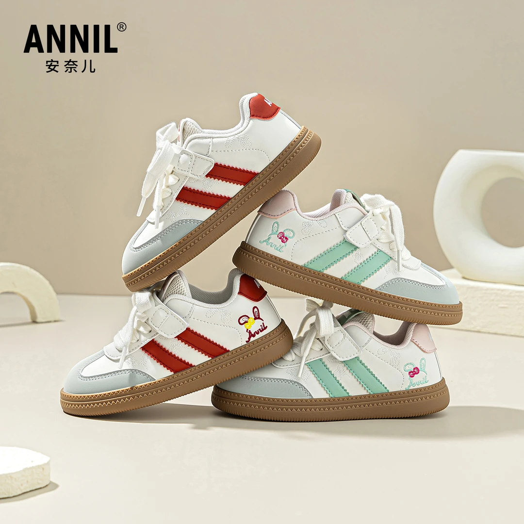 ANNIL/安奈儿板鞋女鞋子休闲春秋季节男童男童透气休闲板鞋