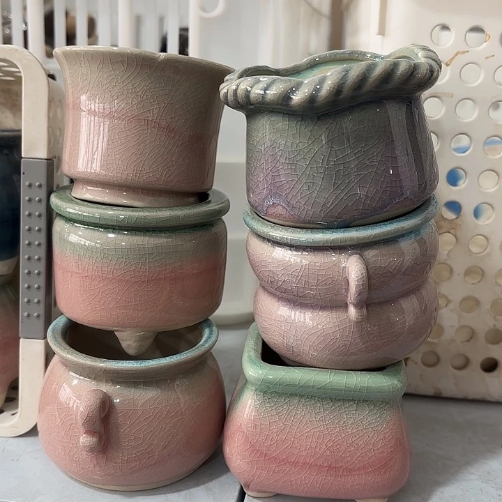 红陶深浅搭配发6个，内5.5-7cm