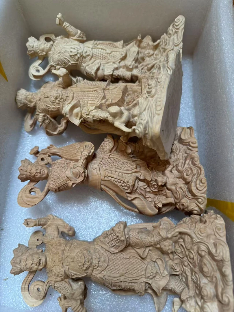 小叶黄杨木雕摆件四大天王一套