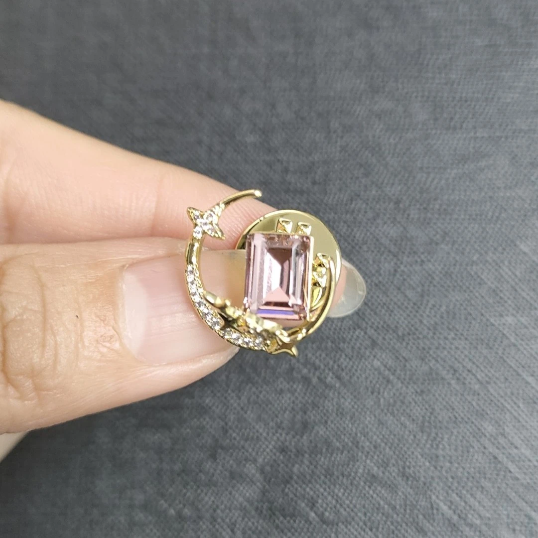 铜合金胸针 MN1002迷你紫星月领针