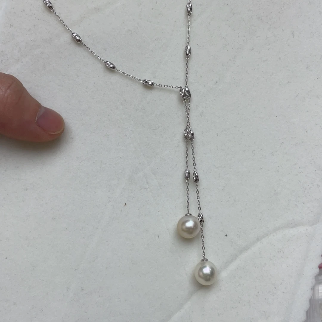 海水珍珠银S925镶嵌项链