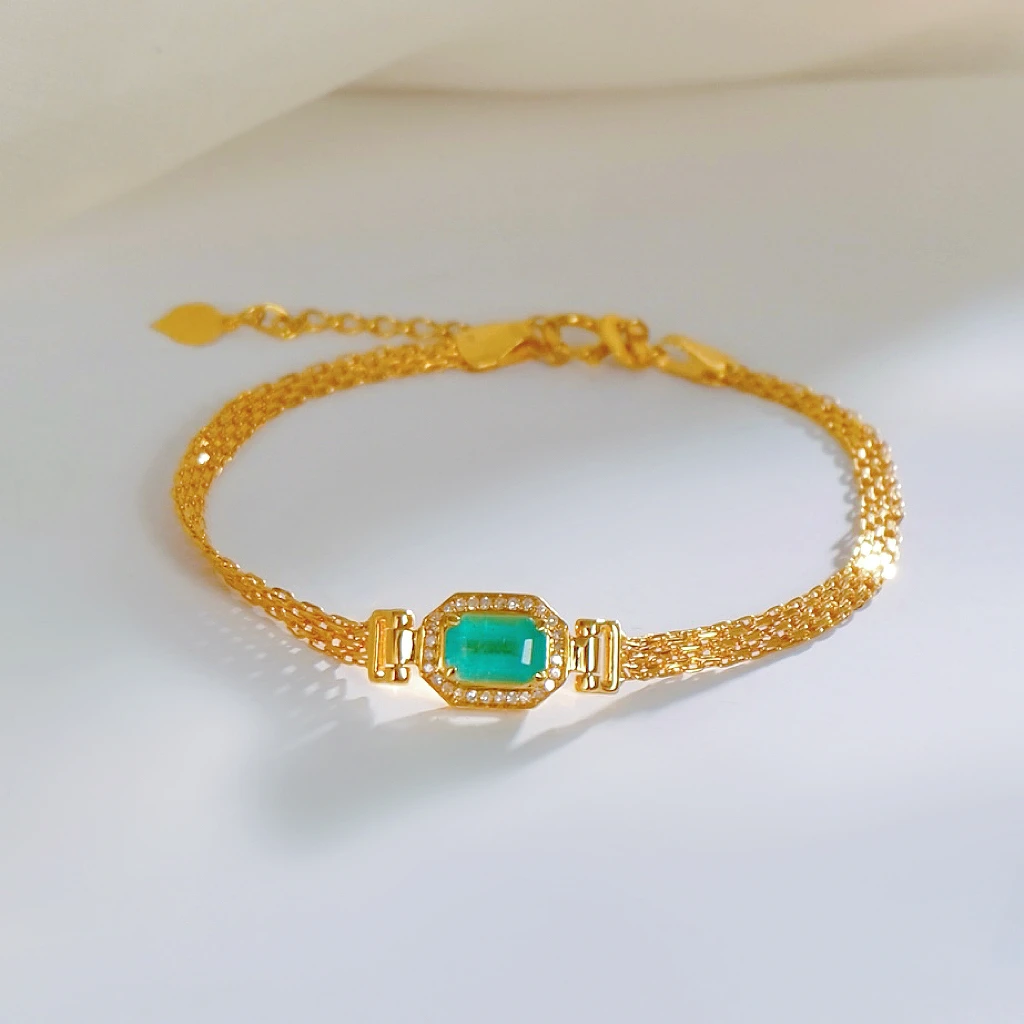 18K金祖母绿表带手链（多样性发）G90448