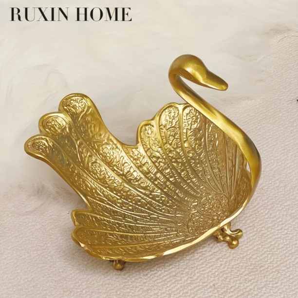 如馨·黄铜天鹅收纳摆件（大号）