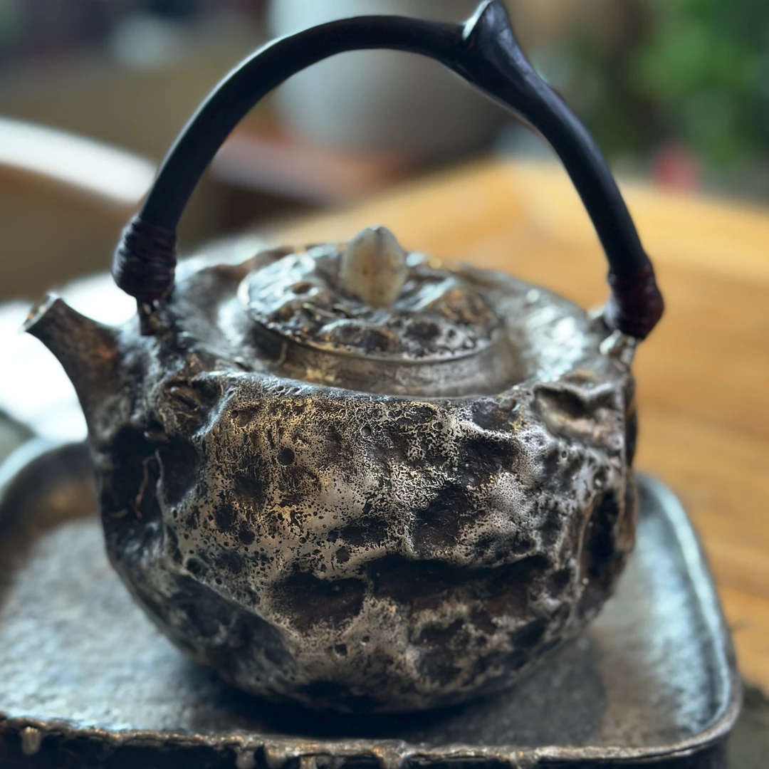 『雅柯茶缘』手工 财福满满 银壶 复古姹寂 368克850Cc复古纯手工