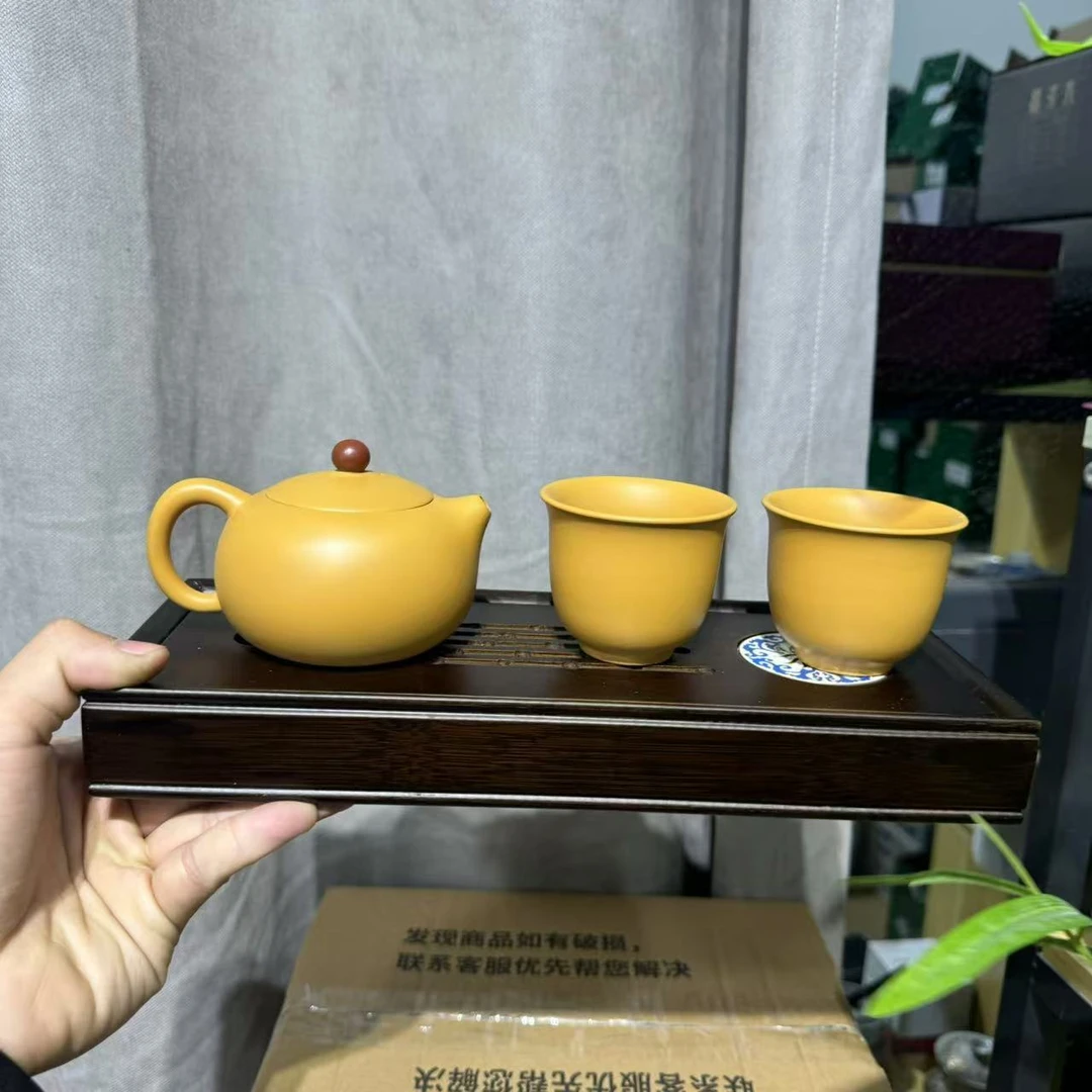 【中国邮政专属链接】黄金段泥紫砂西施壶带俩杯加茶盘bb014