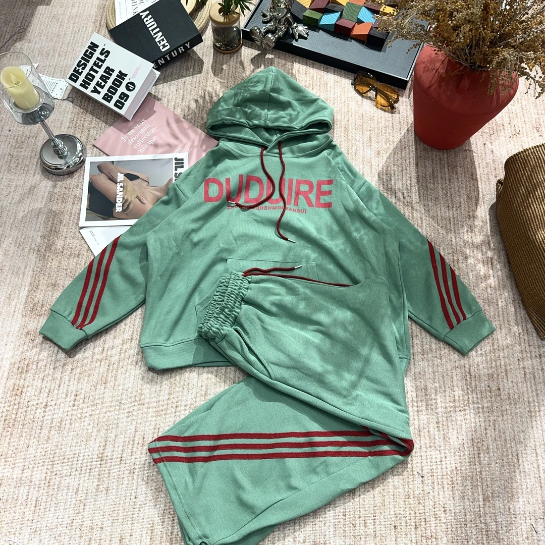 2025秋季新款时尚百搭休闲字母印花连帽卫衣套装0917