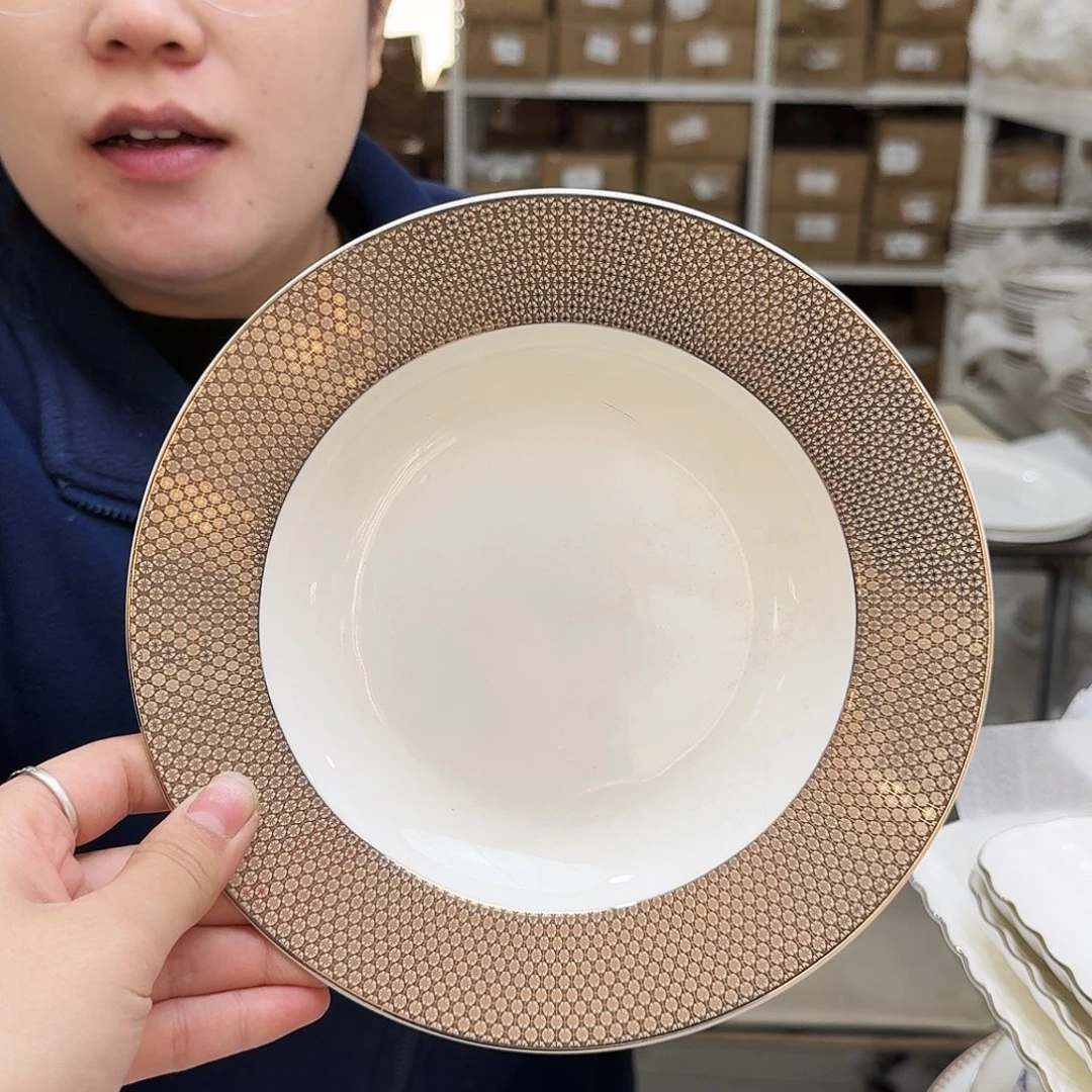骨瓷骨瓷20cm汤盘一个瑕疵品不忒不还39米包邮