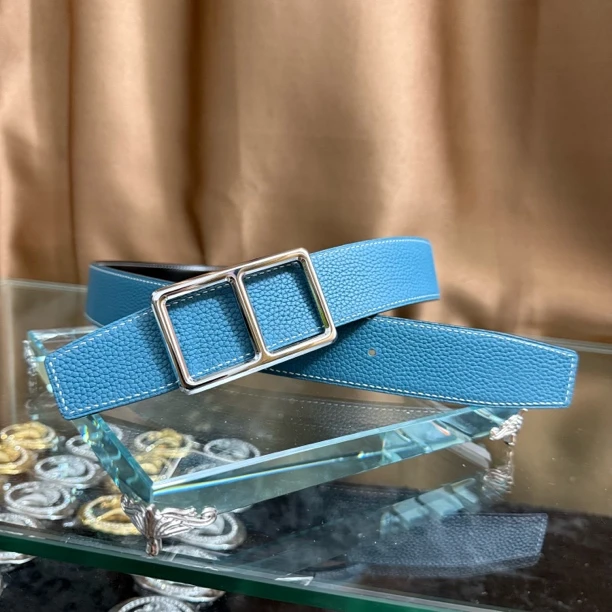 新款男女通用高档皮带休闲工字扣H扣牛皮腰带青中年商务情侣韩潮