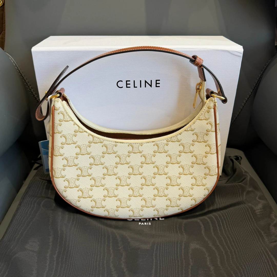 未使用 Celine/思琳 CELINE ava白金凯旋门腋下包/闲置新大全套