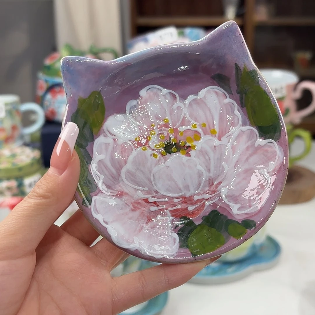 瓷片景德镇手绘高温釉下彩陶瓷茶具