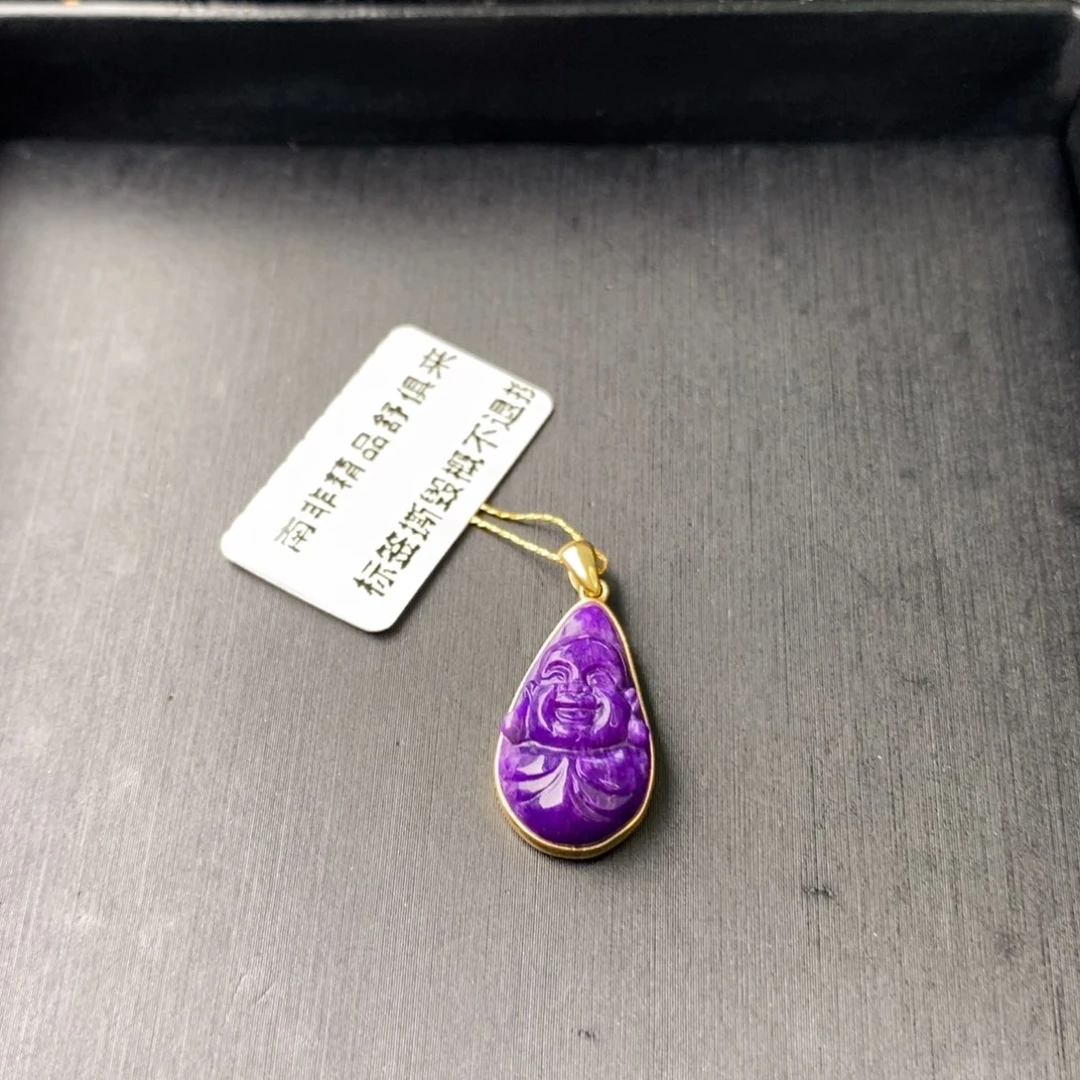 18K金镶嵌苏纪石（舒俱来）吊坠