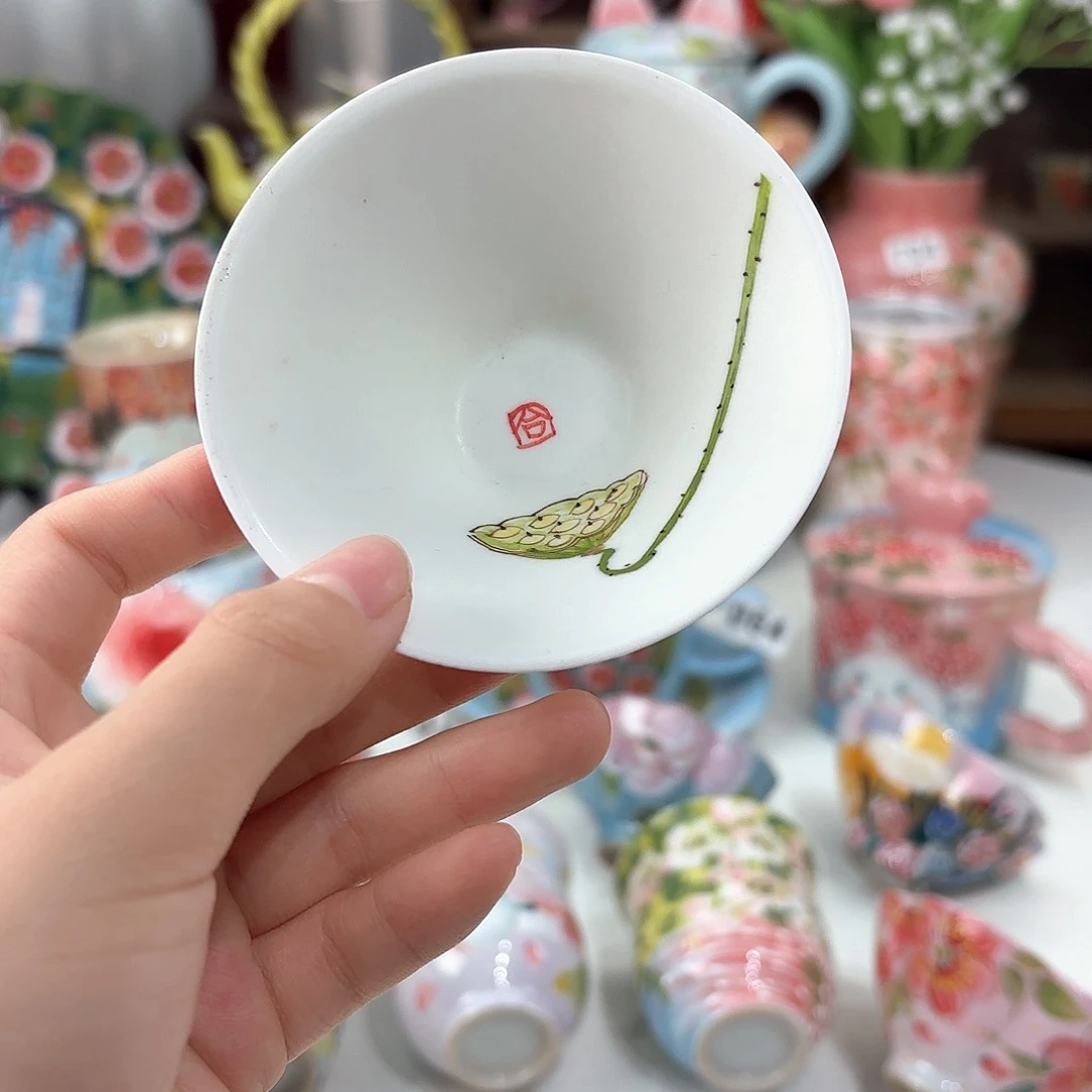 景德镇手绘高温釉下彩陶瓷茶具