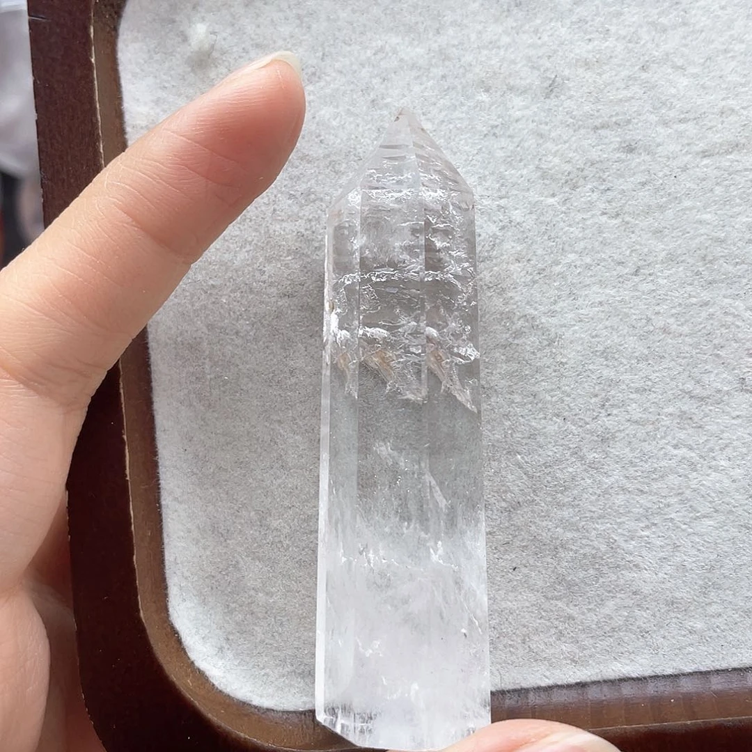 未镶嵌水晶珠宝半成品77白水晶柱无裂