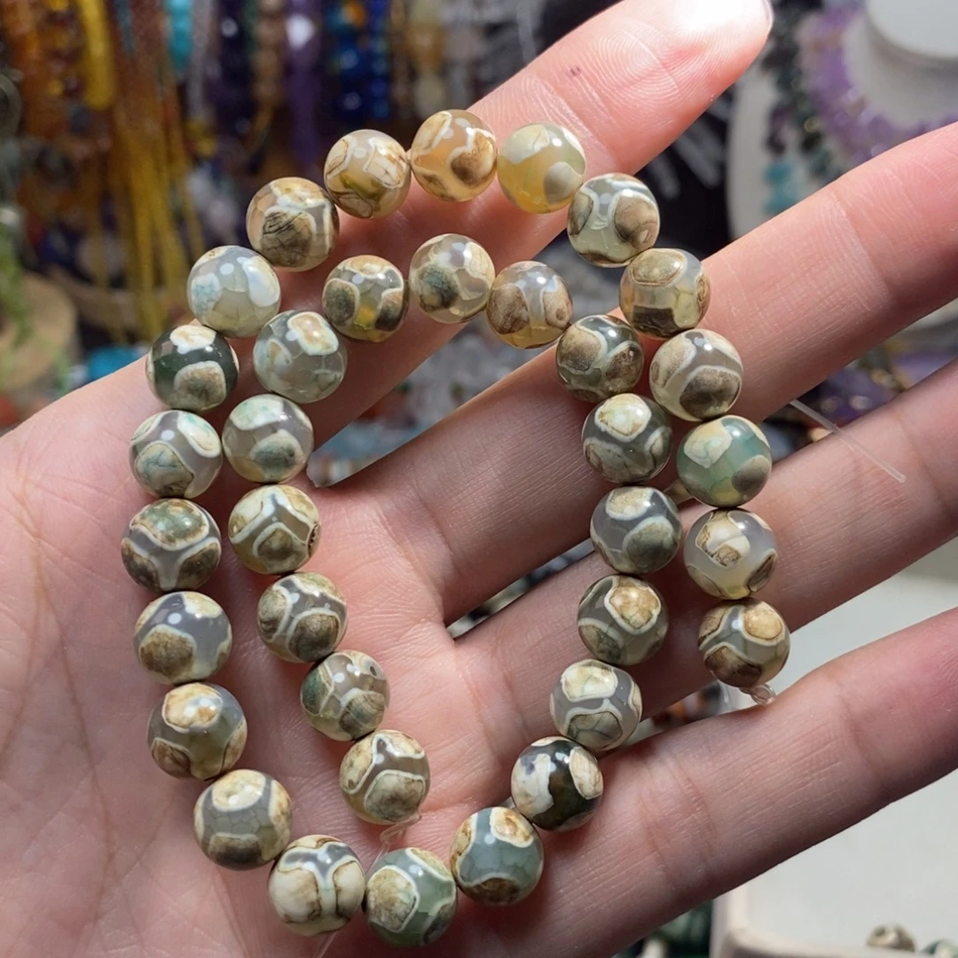 噗***桃未镶嵌，天珠10mm，石英质玉