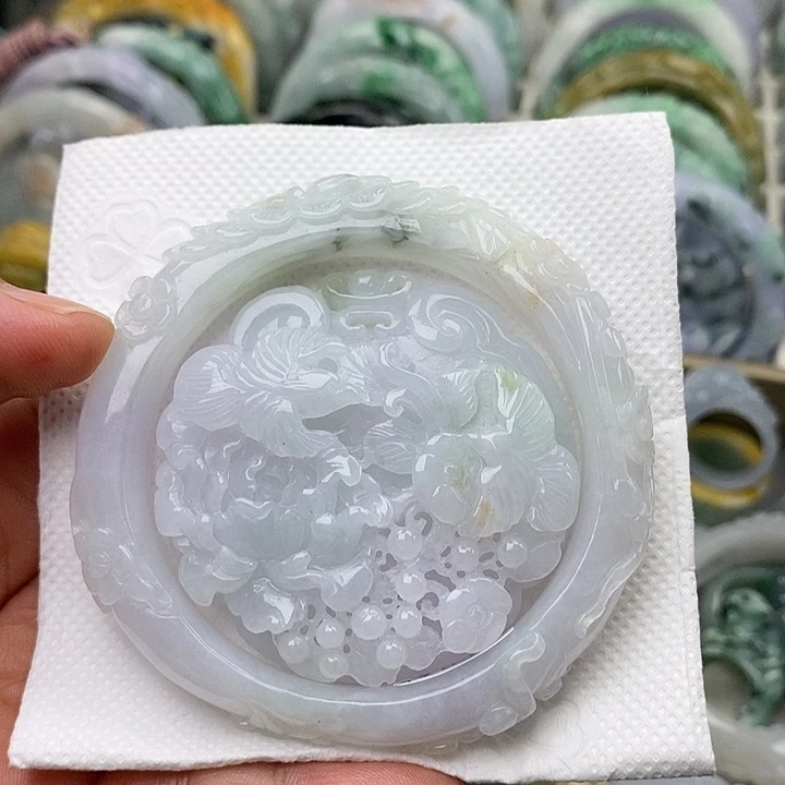 翡翠未镶嵌手镯54圈翡翠套镯