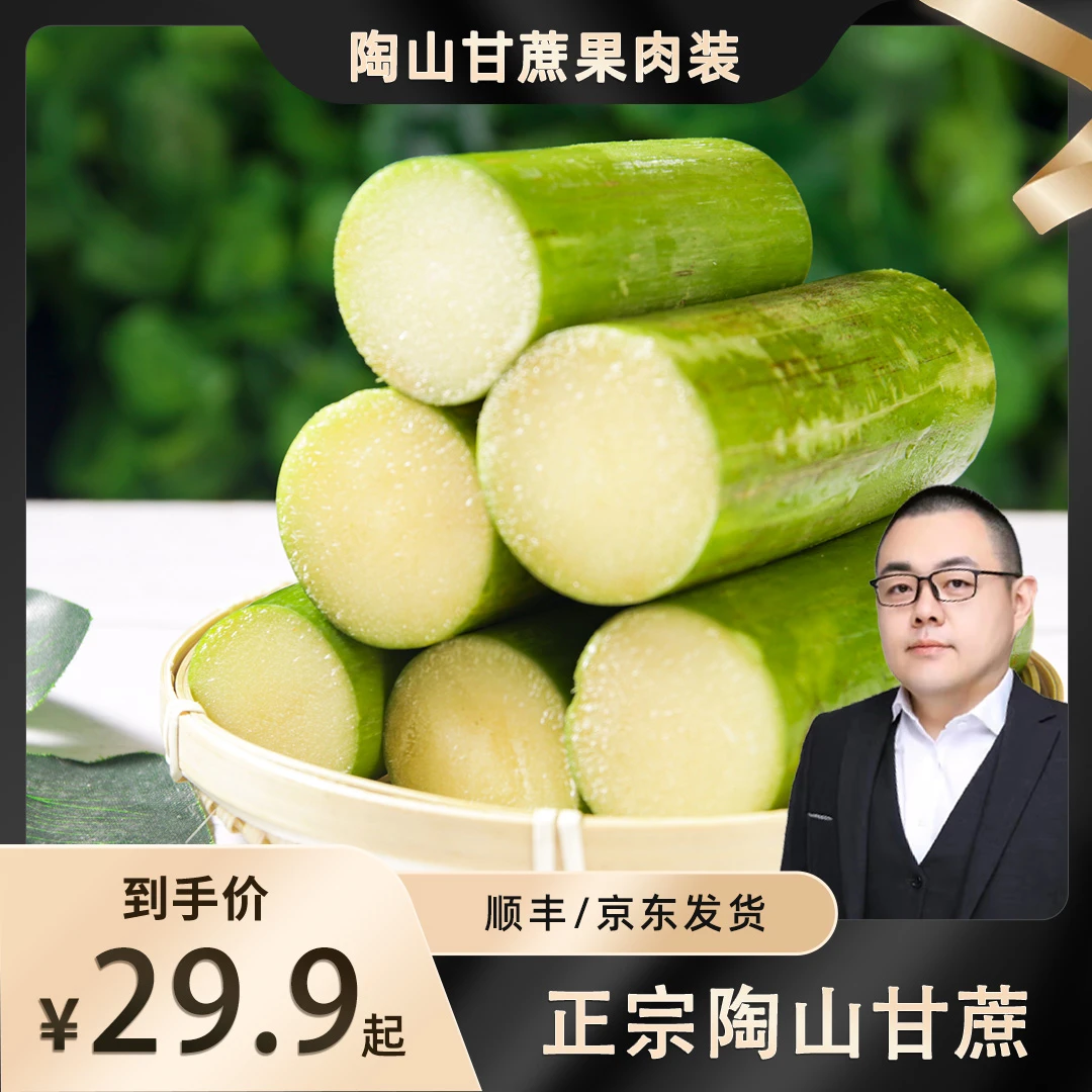 馋人老田专属 陶山甘蔗青皮当季新鲜水果手撕果蔗绿皮3-5斤果肉装