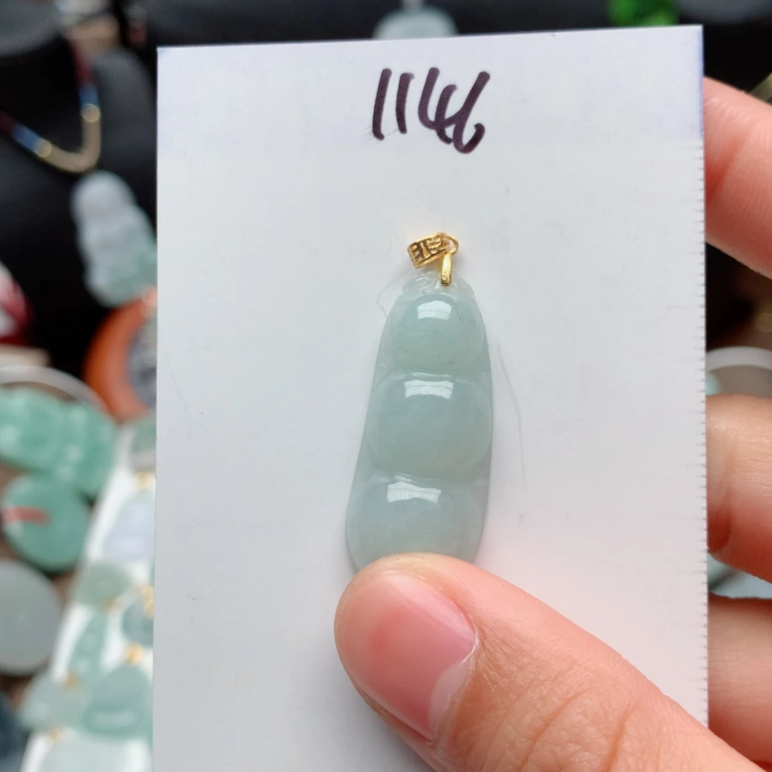 翡翠颈饰银S925镀金镶嵌吊坠