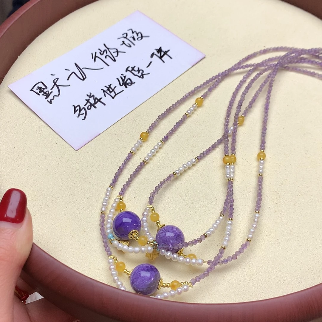 针钠钙石（海纹石）颈饰未镶嵌