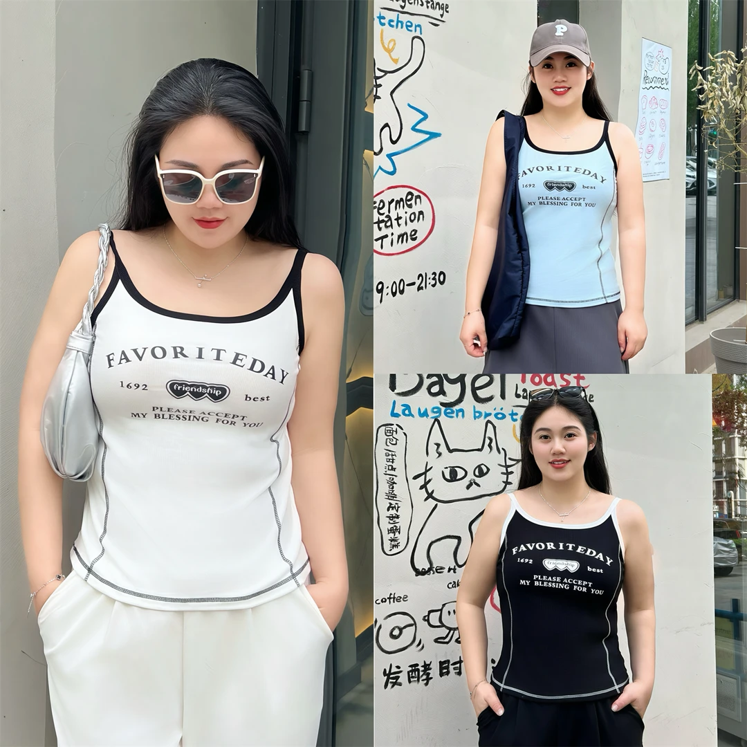 伦敦雾语 /英式辣妹美背吊带背心15031花契大码200斤胖mm休闲时尚