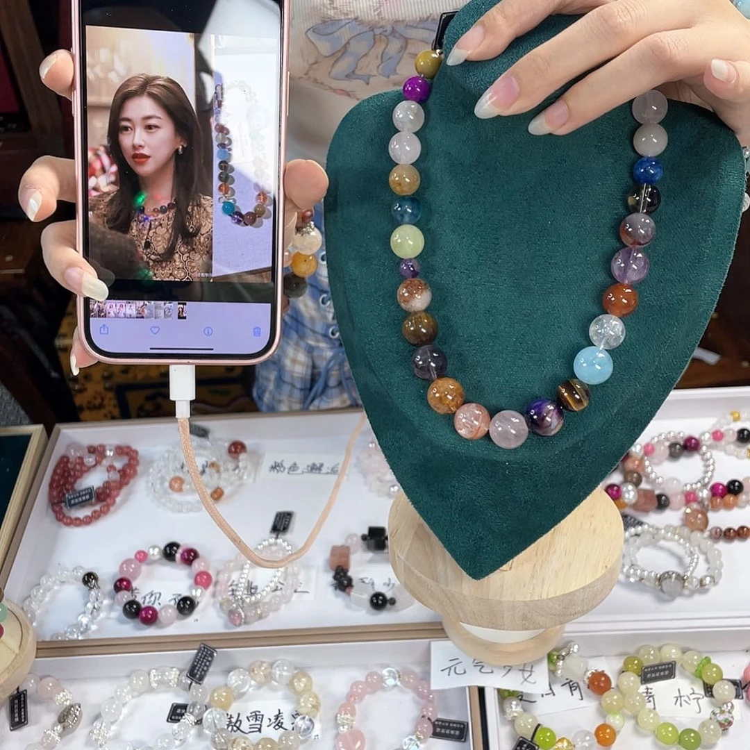 水晶手链银S925镀金镶嵌