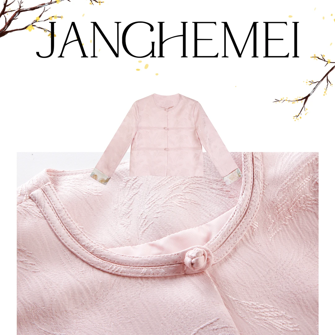 JANGHEMEI【线条装饰外套】短款无领长袖上衣 W17375M41