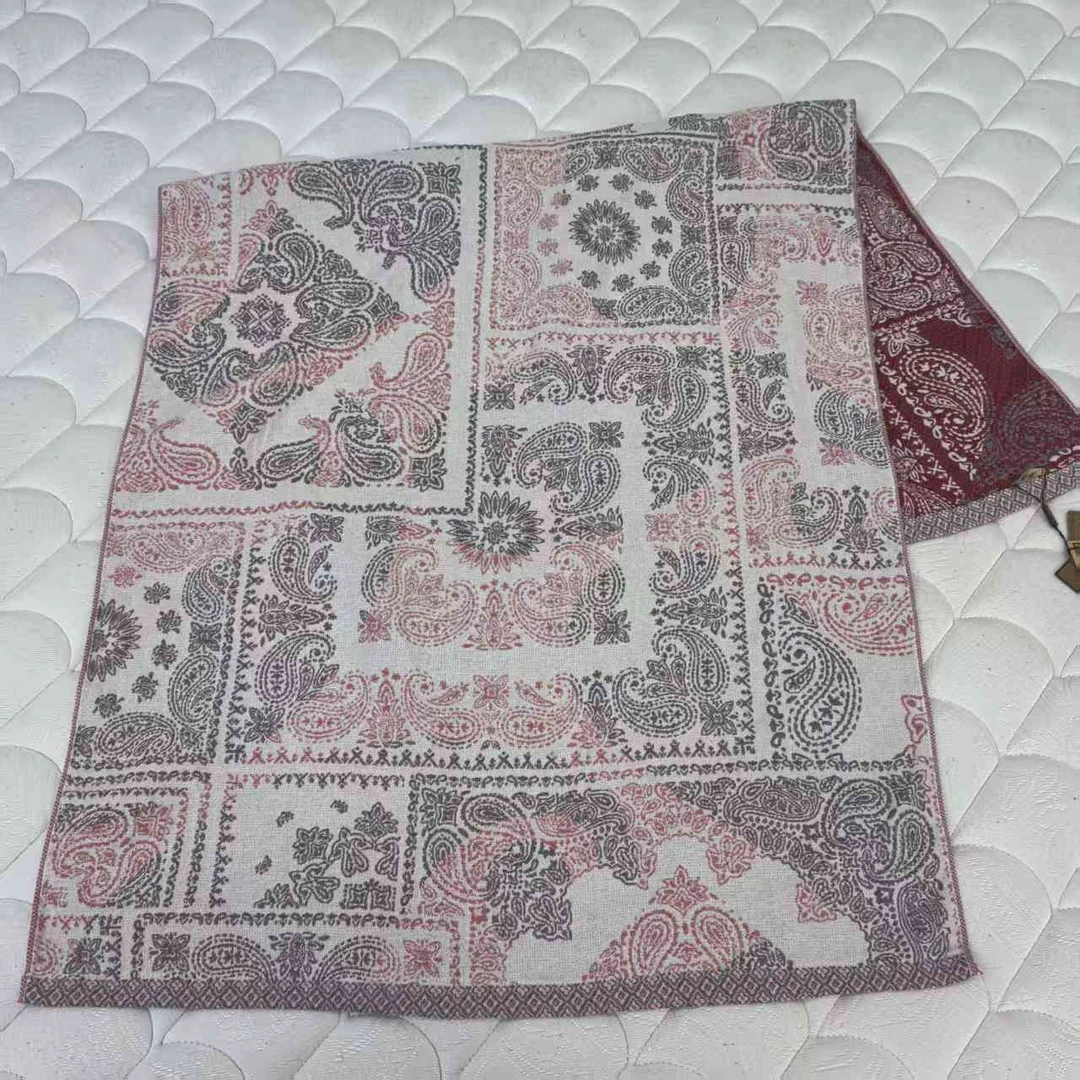 浴巾 粉色腰果花75*150 亚麻浴巾一条装