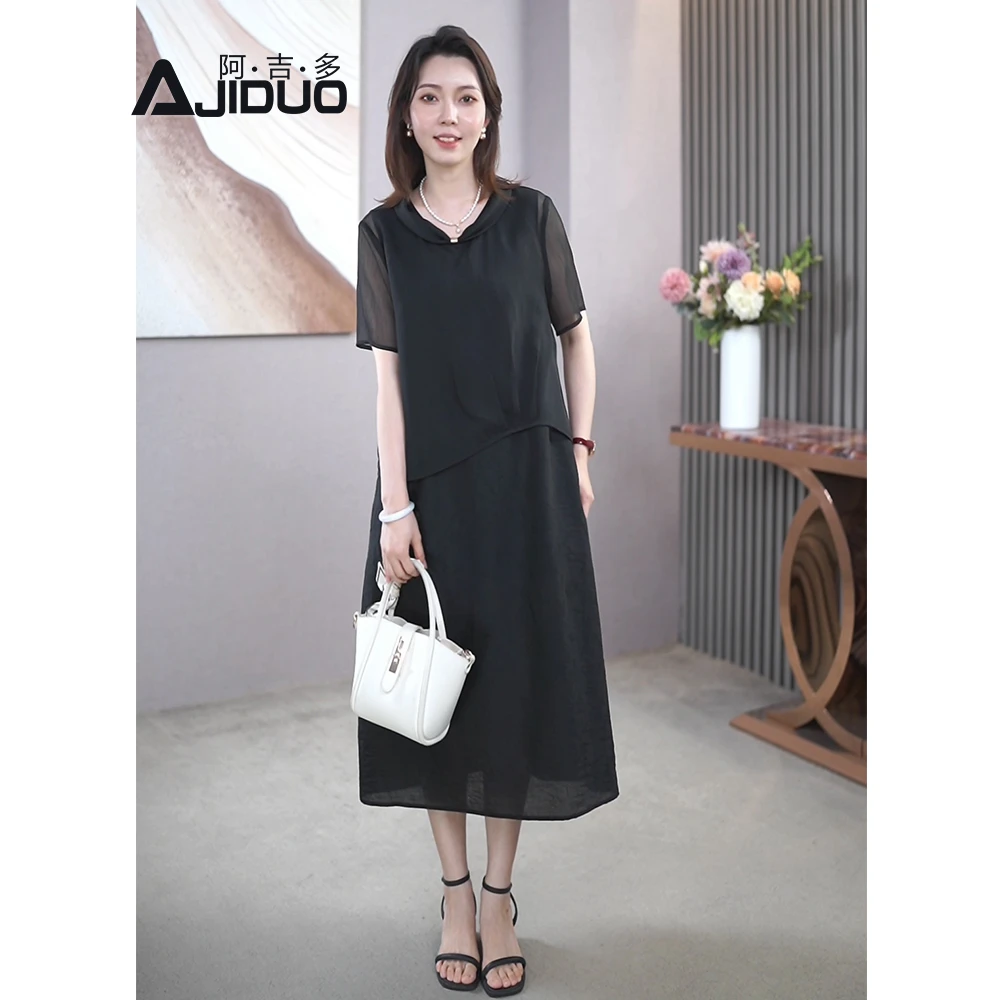 大码显瘦套装两件套连衣裙女2025夏季新款女装爆款休闲气质裙子