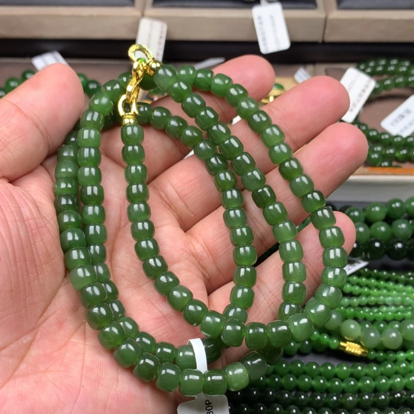 【闪购商品】项链未镶嵌和田玉（碧玉）7m m