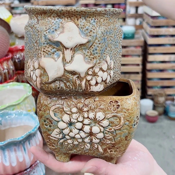 有孔.凑单10元陶瓷花盆发货！