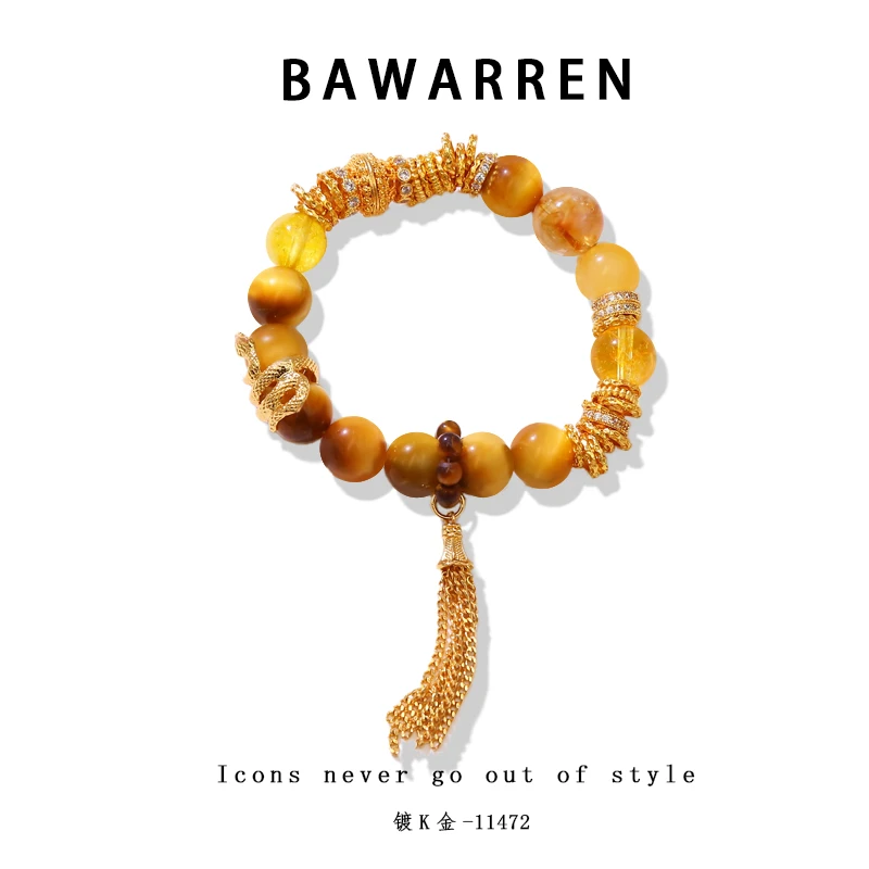 Bawarren 精工CNC 镀K金 美❤ 11472-【灵蛇盘缠】气质轻奢手链