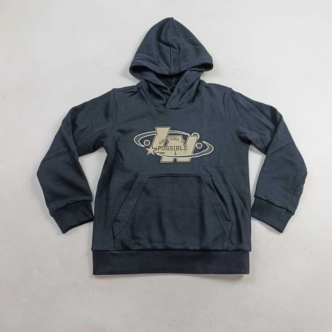 (直播）李宁运动生活系列男大童休闲印花百搭连帽套头卫衣 YWDU255