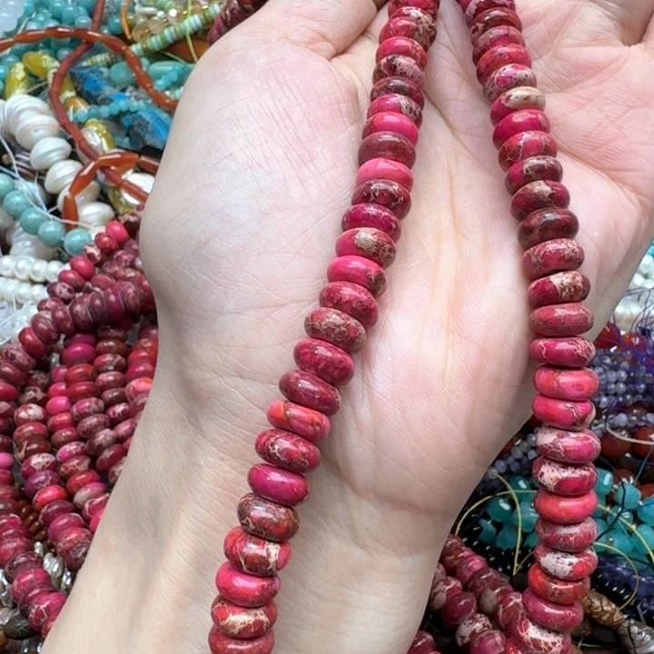 合金玛瑙/玉髓珠宝半成品一条10mm帝王石算盘