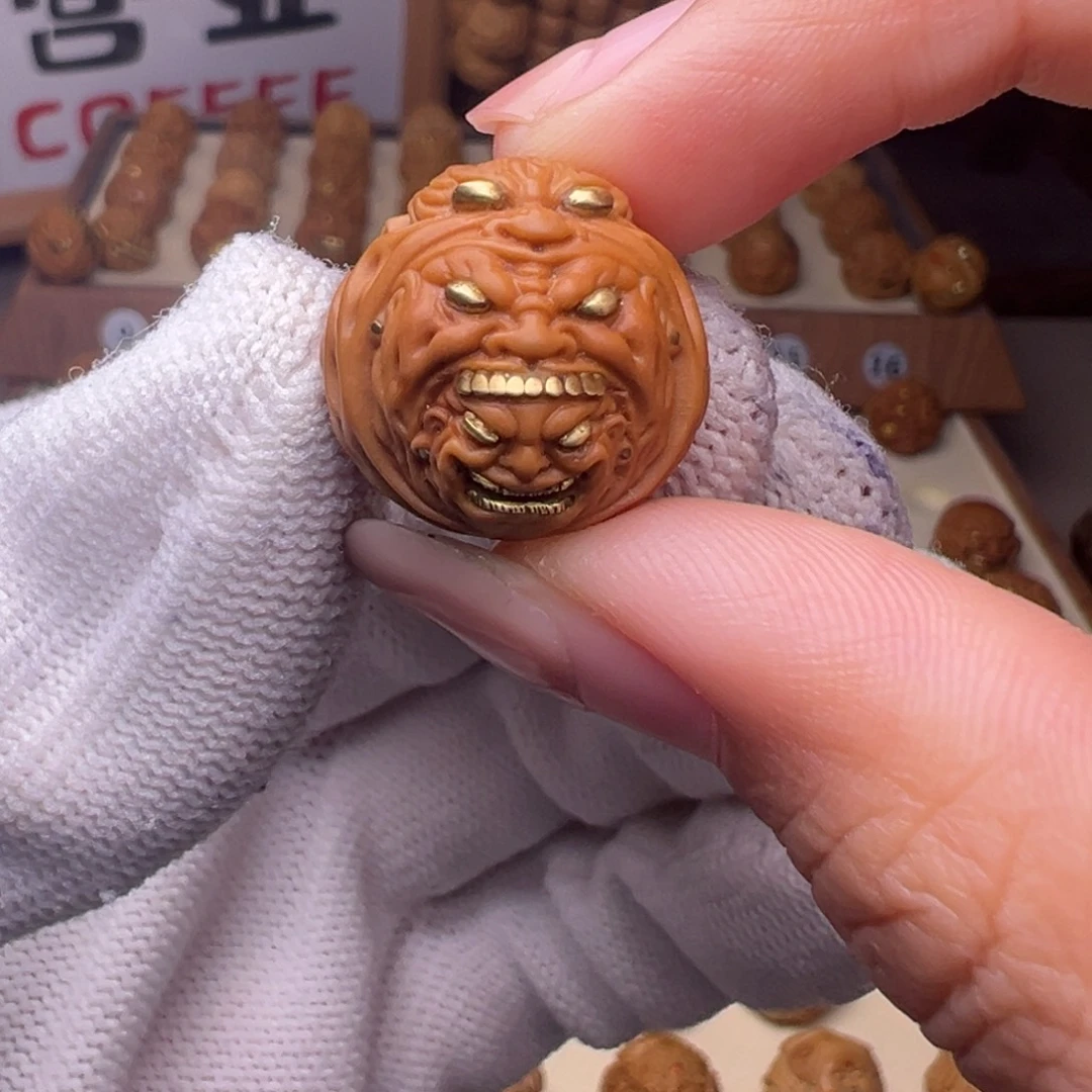 把件猴头核桃镶嵌款套娃全品有正常封口线
