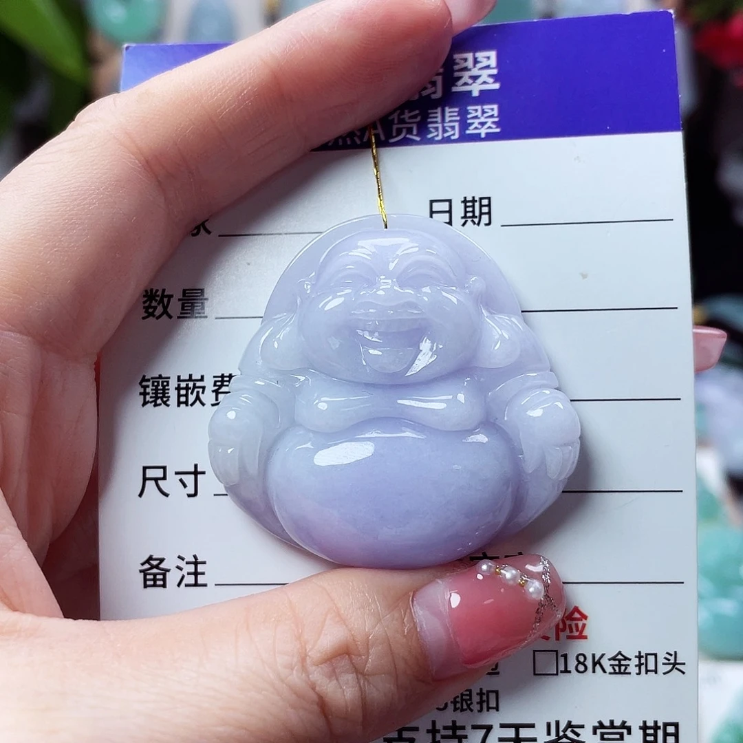 翡翠未镶嵌颈饰佛公46