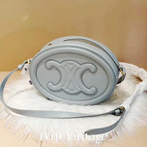 大吉中古/Celine瑟琳冰蓝中号色月饼斜挎包4.27