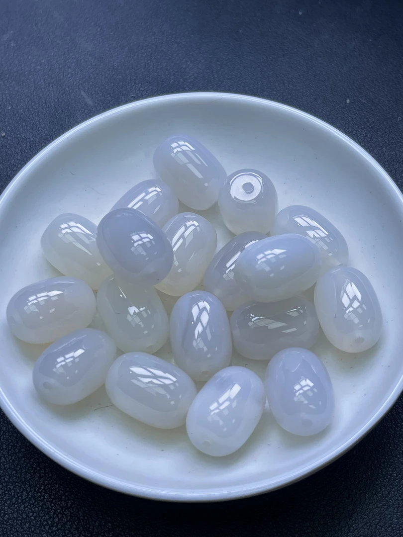 天然珠宝玉石 南红荔枝冻大枣珠Y1021 13*18 4颗（赠弹力绳）