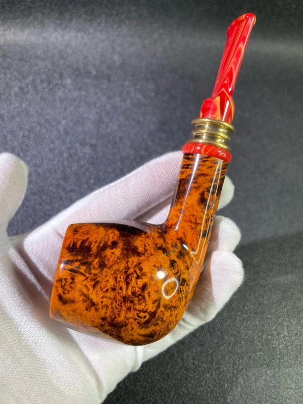 丹麦吉普森 C2级别 亮面大撞球直斗 石楠木烟斗