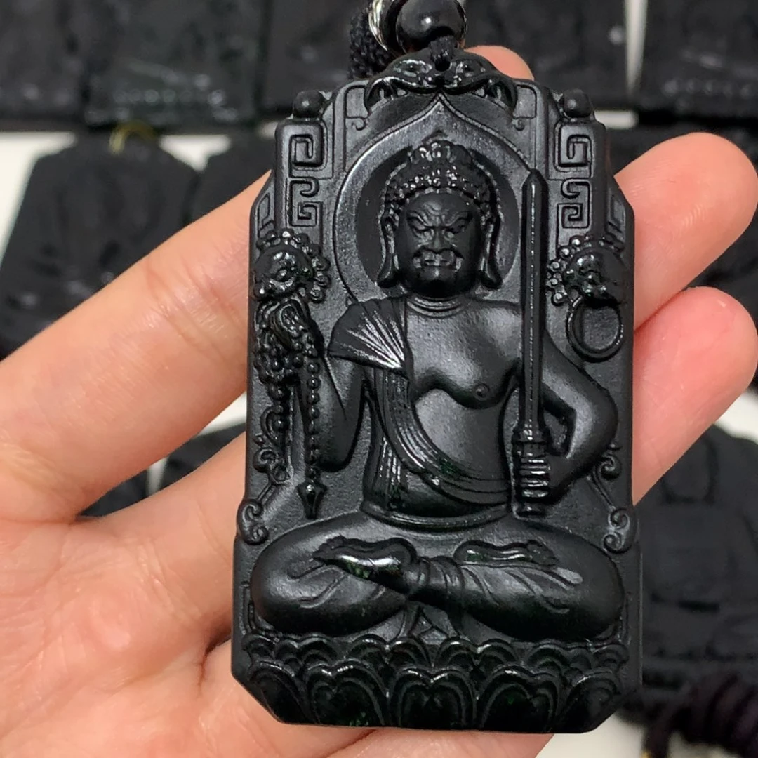 天然缅甸a货钢琴黑挂件