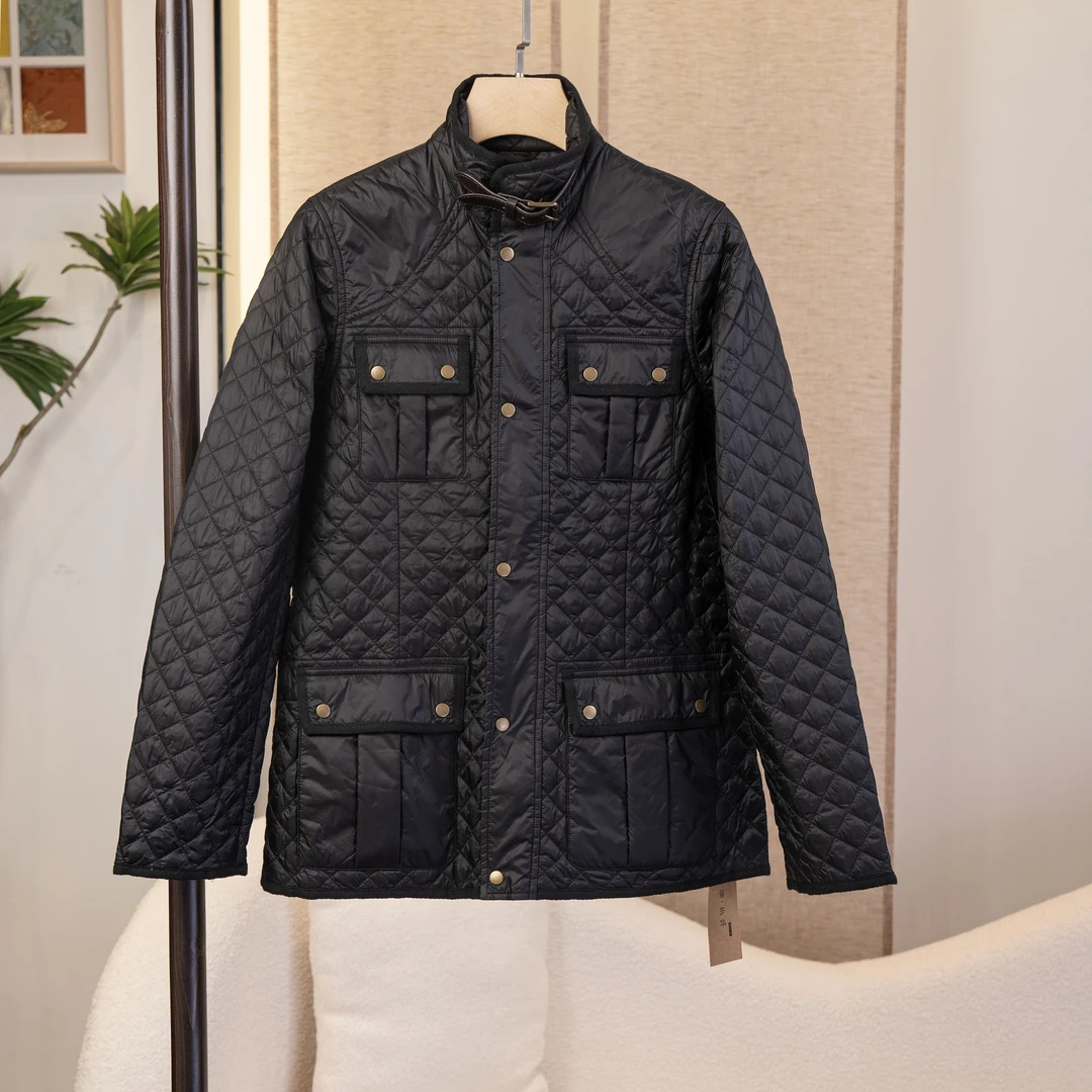 秋冬新款时尚百搭保暖菱形格长袖棉服外套106B22595